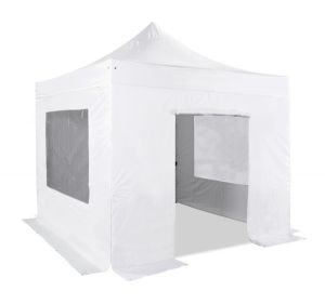 Hybrid 3m x 3m Pop Up Steel/Aluminium Gazebo Set in White - Complete With Carry Bag