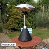 2.1kW IP44 Halogen Bulb Infrared Electric Tabletop Heater with Black Rattan Base and 3 Heat Settings by Heatlab®
