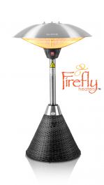 Lampada Riscaldante Firefly™ da Tavolo con Base in Rattan Nero - 2.1kW - 3 Livelli