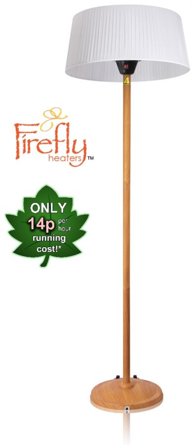 Paralume elettrico 2.1KW color bianco con supporto e base in legno di quercia - Firefly­™