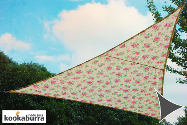 Tende a vela Kookaburra® - Triangolare 3 m Fantasia Rosa Tessuto Impermeabile