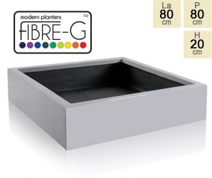 Fioriera quadrata bassa laccata in vetroresina FibreG™ - 20cm x 80cm x 80cm