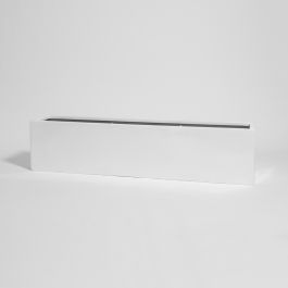 Fioriera cubica rettangolare in polystone bianco lucido - 150cm