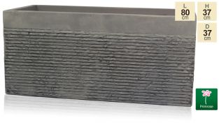 Fioriera rettangolare colore grigio chiaro in fibracotta con design a mattone - L80cm della Primrose™