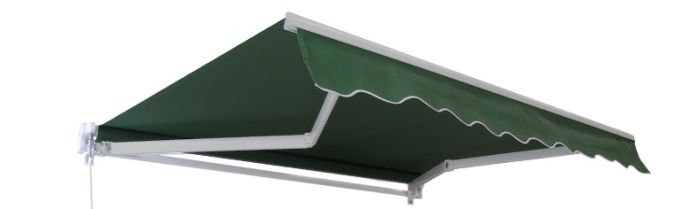 Tenda da sole manuale di colore verde in tinta unita da 3.5 metri
