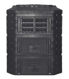 Compostiera modulare in plastica nera da 770L