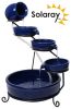 Fontana in ceramica blu ad energia solare con vasi a cascata 55cm - Batteria di riserva e luci a LED - da Solaray