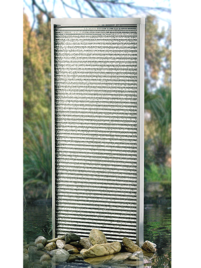 Fontana in acciaio inox - Parete con increspature (120cm x 45cm)