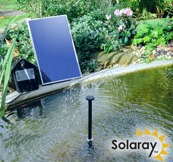 Kit Pompa solare per fontana – 250 l/h con luci a LED bianche luminose - della Solaray