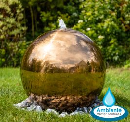 Fontana a sfera in acciaio inossidabile effetto rame con Luci 45cm - da Ambienté