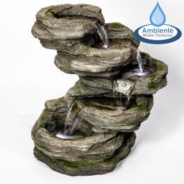 Fontana a cascata “Sanke” su 5 livelli con  Luci a Led