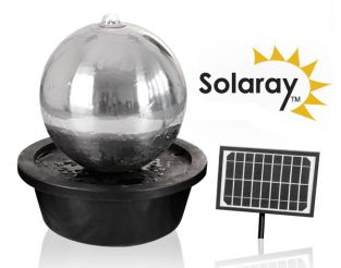 Fontana sferica in acciaio inossidabile ad energia solare con luci a LED 50cm da - Solaray™