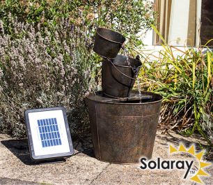 Dunwich solare Zinco Bucket Cascade Rust Effetto H49cm da Solaray™