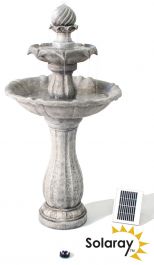 Fontana in stile imperiale a più livelli color bianco ad energia solare 112 cm con luci  - Solaray™