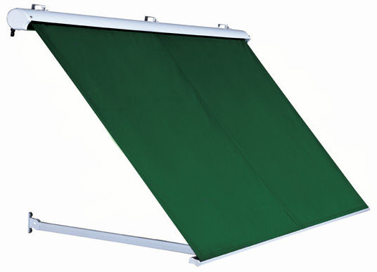 Tende da sole a caduta con cassonetto parziale da 2.0 metri, di colore verde