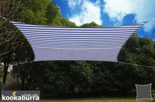 Tende a vela Kookaburra® - Quadrata 3 m blu e bianco Tessuto Impermeabile