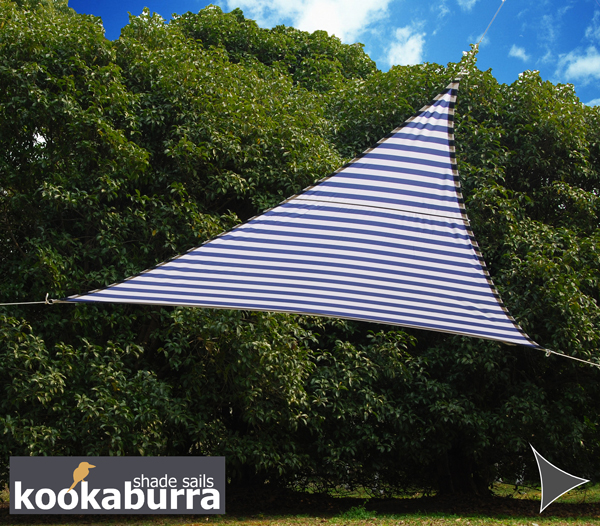 Tende a vela Kookaburra® - Triangolare 3,6 m blu e bianco Tessuto Impermeabile