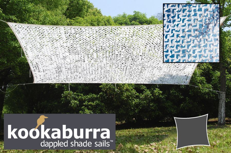 Tenda a vela Kookaburra™ 3.6m quadrata bianco polare maculata