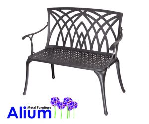 Panchina da giardino Alium in alluminio nero "Ischia"