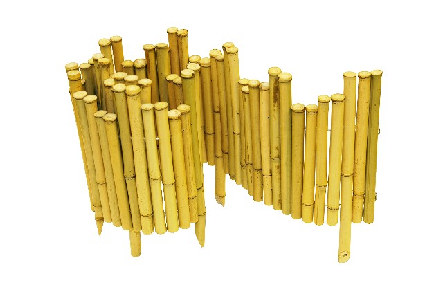 Canne di Bamboo bianco con Picchetti -Bordura Ornamentale per Prato
