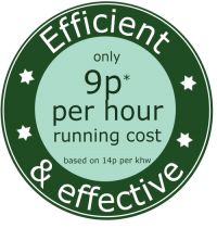 only 9p per hour running cost (650W setting)