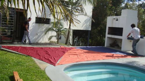 Tenda a vela Kookaburra® - Triangolare 5 mt Terracotta Tessuto Impermeabile