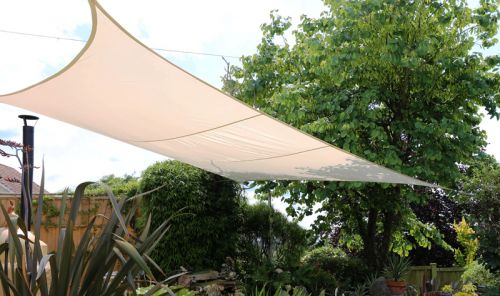 Tenda a vela Kookaburra® - Quadrata 3,6 m Avorio Tessuto Impermeabile