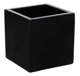 Vaso di forma Cubica in Polystone – colore Nero – Medium 30 cm