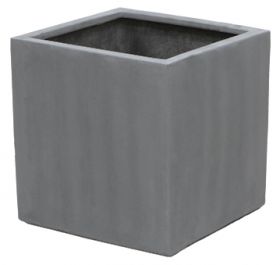 Vaso di forma Cubica in Polystone -colore Grigio – Small 20 cm