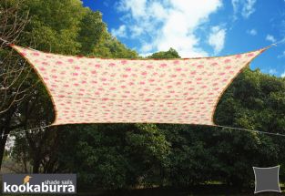 Tende a vela Kookaburra - Quadrata 3,6 m Fantasia Rosa Tessuto Impermeabile