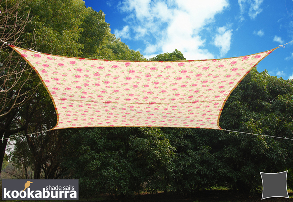 Tende a vela Kookaburra® - Quadrata 3,6 m Fantasia Rosa Tessuto Impermeabile