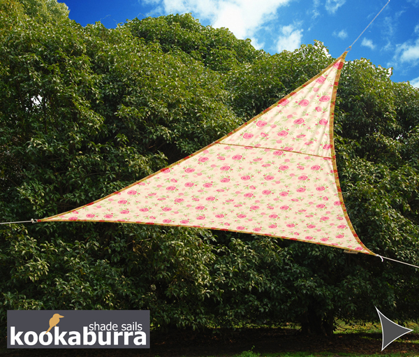 Tende a vela Kookaburra® - Triangolo rettangolo 4,2m x 4,2m x 6,0m Fantasia Rosa Tessuto Impermeabile