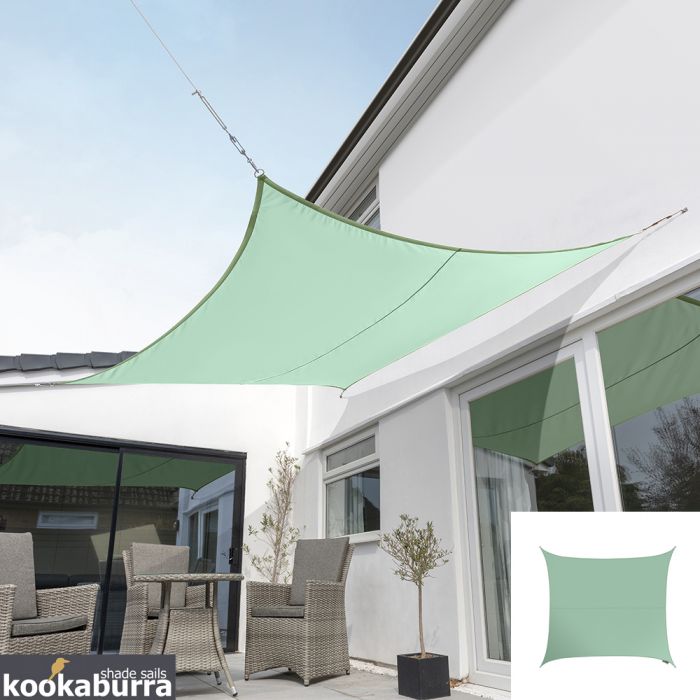 Tenda a vela Kookaburra® - Quadrata 3,6 m Verde Menta Tessuto Impermeabile