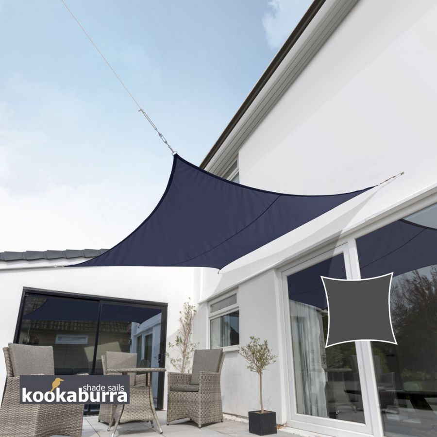 Tende a vela Kookaburra® - Quadrata 3,6 m blu e bianco Tessuto Impermeabile