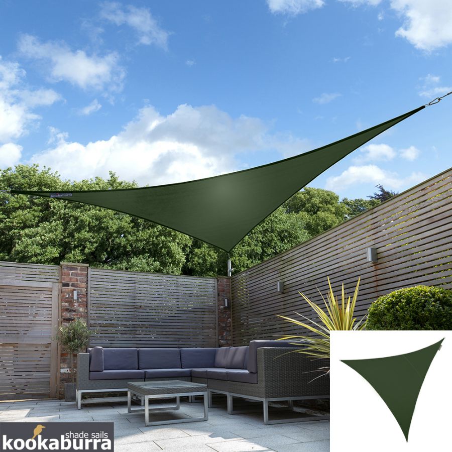 Tende a vela Kookaburra® - Triangolare 5 mt Verde Tessuto Impermeabile