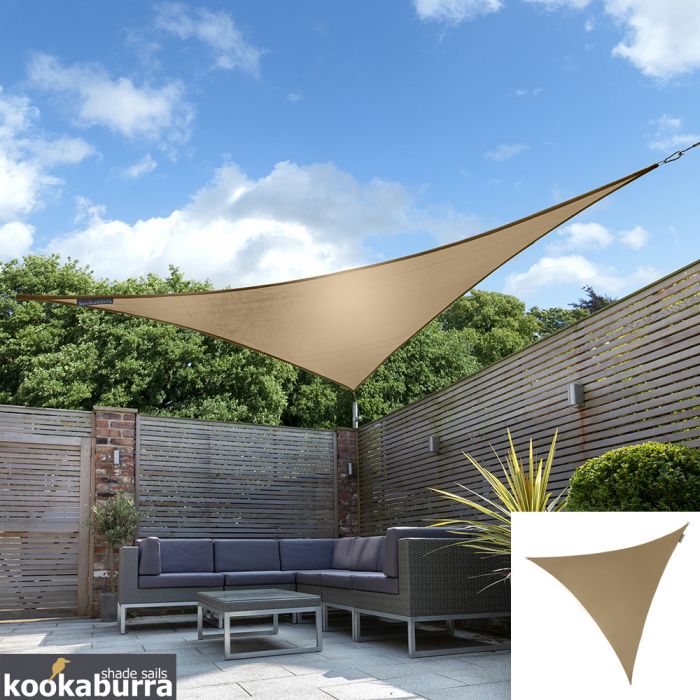 Tenda a Vela Kookaburra® per Feste resistente all'acqua - Triangolare 3 m - Moka