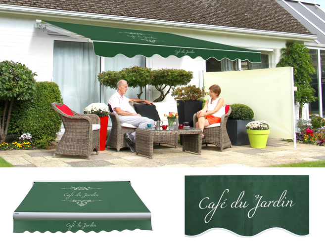 Tenda da sole manuale di colore cafe du jardin pieno verde 3.5 metri