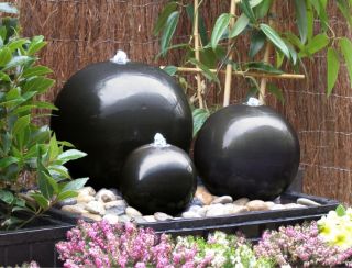 Fontana in ceramica a tripla sfera con LED