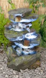 Fontana a Cascata “Bekko” su tre livelli – con Luci a LED